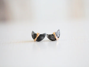 Moonbeam & Stardust Studs - Rutilated Quartz