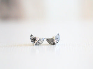 Moonbeam & Stardust Studs - Rutilated Quartz