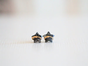 Moonbeam & Stardust Studs - Rutilated Quartz