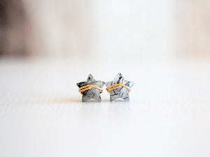 Moonbeam & Stardust Studs - Rutilated Quartz