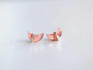 Moonbeam & Stardust Studs - Strawberry Quartz