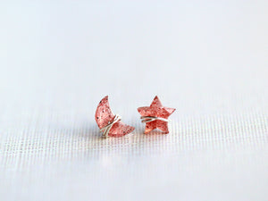 Moonbeam & Stardust Studs - Strawberry Quartz