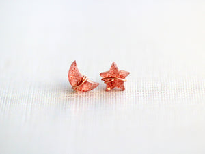Moonbeam & Stardust Studs - Strawberry Quartz