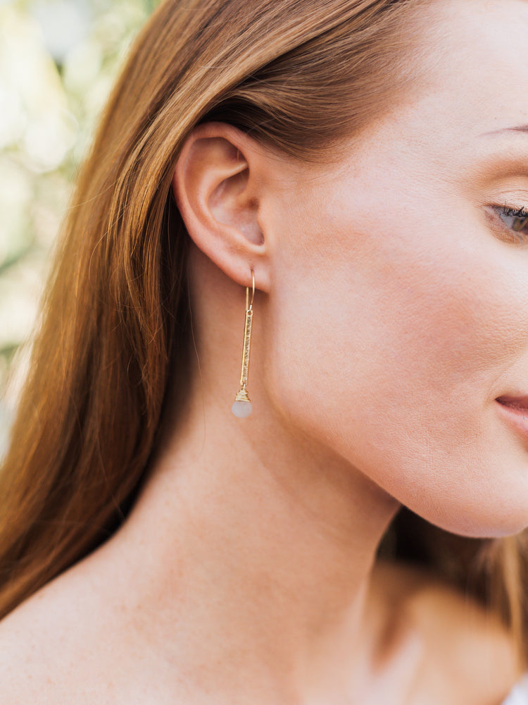 Moonstone Bar Earrings