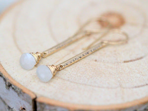 Moonstone Bar Earrings