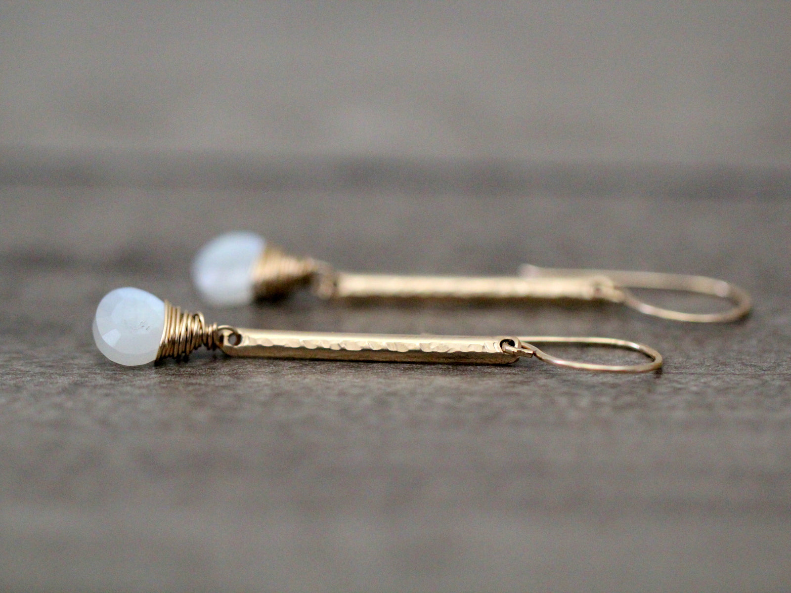 Moonstone Bar Earrings