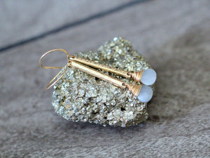 Moonstone Bar Earrings