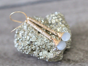 Moonstone Bar Earrings