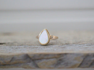 Mother of Pearl Teardrop Ring