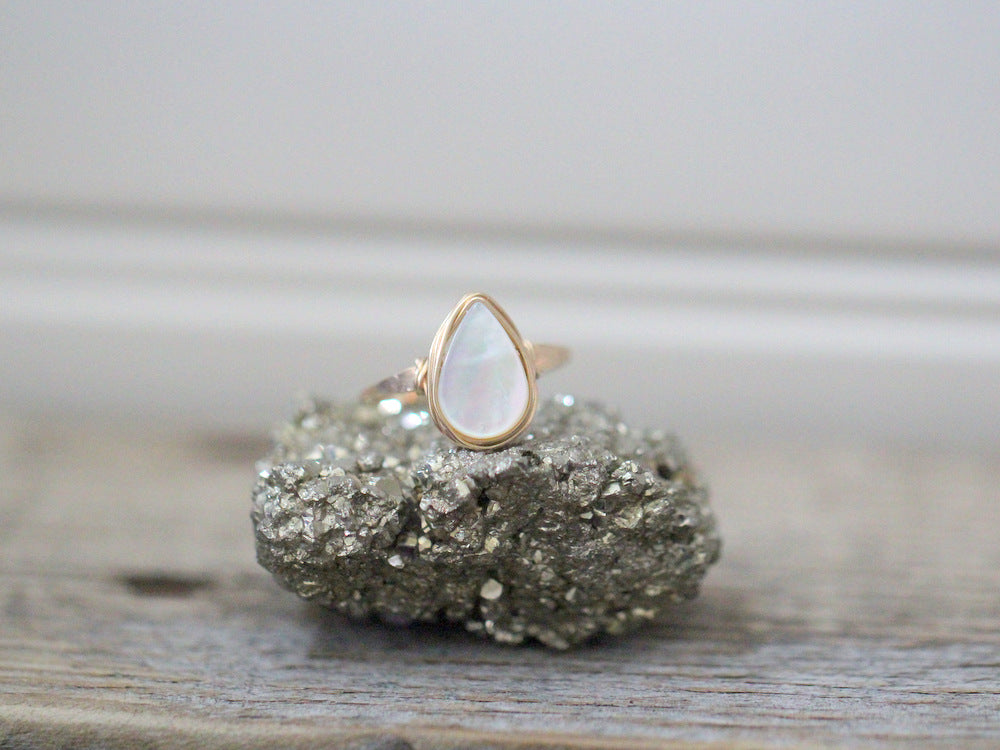 Mother of Pearl Teardrop Ring - Saressa Designs®