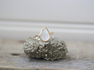 Mother of Pearl Teardrop Ring