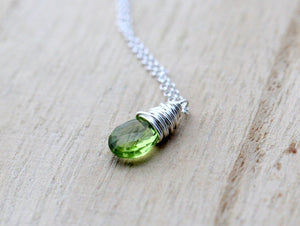 Peridot Necklace In Sterling Silver