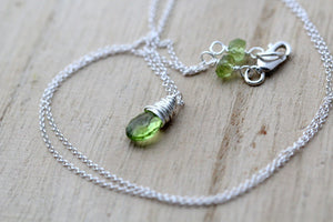 Peridot Necklace In Sterling Silver