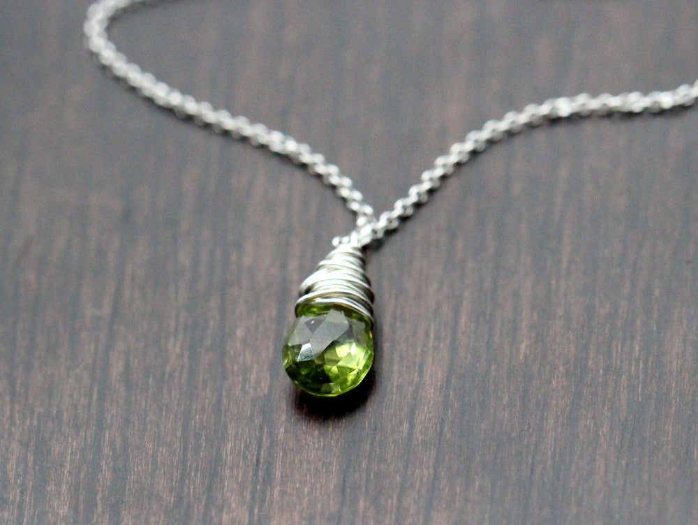 Peridot Necklace In Sterling Silver