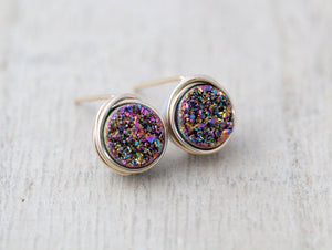 Petite Druzy Studs - Unicorn