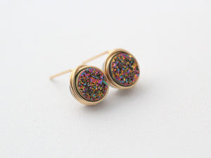 Petite Druzy Studs - Unicorn