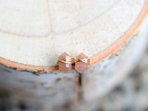 Pike Studs - Peach Moonstone