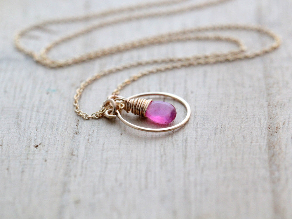 Sapphire Halo Necklace