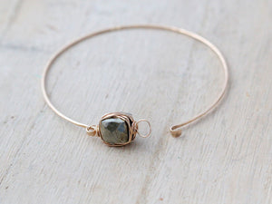 Pyrite Bezel Bangle