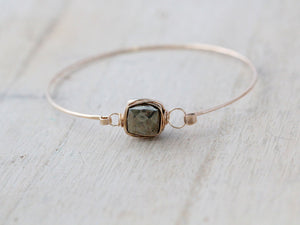 Pyrite Bezel Bangle