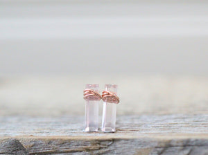 Rose Quartz Bar Studs