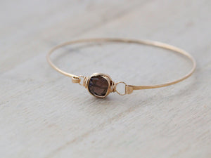 Smoky Quartz  Bezel Wrapped Bangle