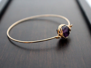 Amethyst Bezel Wrapped Bracelet