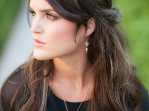 Stiletto Hexagon Earrings - Platinum