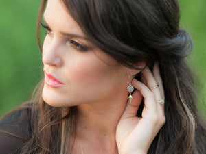 Stiletto Hexagon Earrings - Platinum