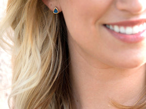 Micro Triangle Studs - Cobalt