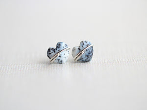 Heart Studs - Dendritic Opal