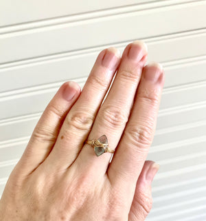 Labradorite Marquis Caged Ring