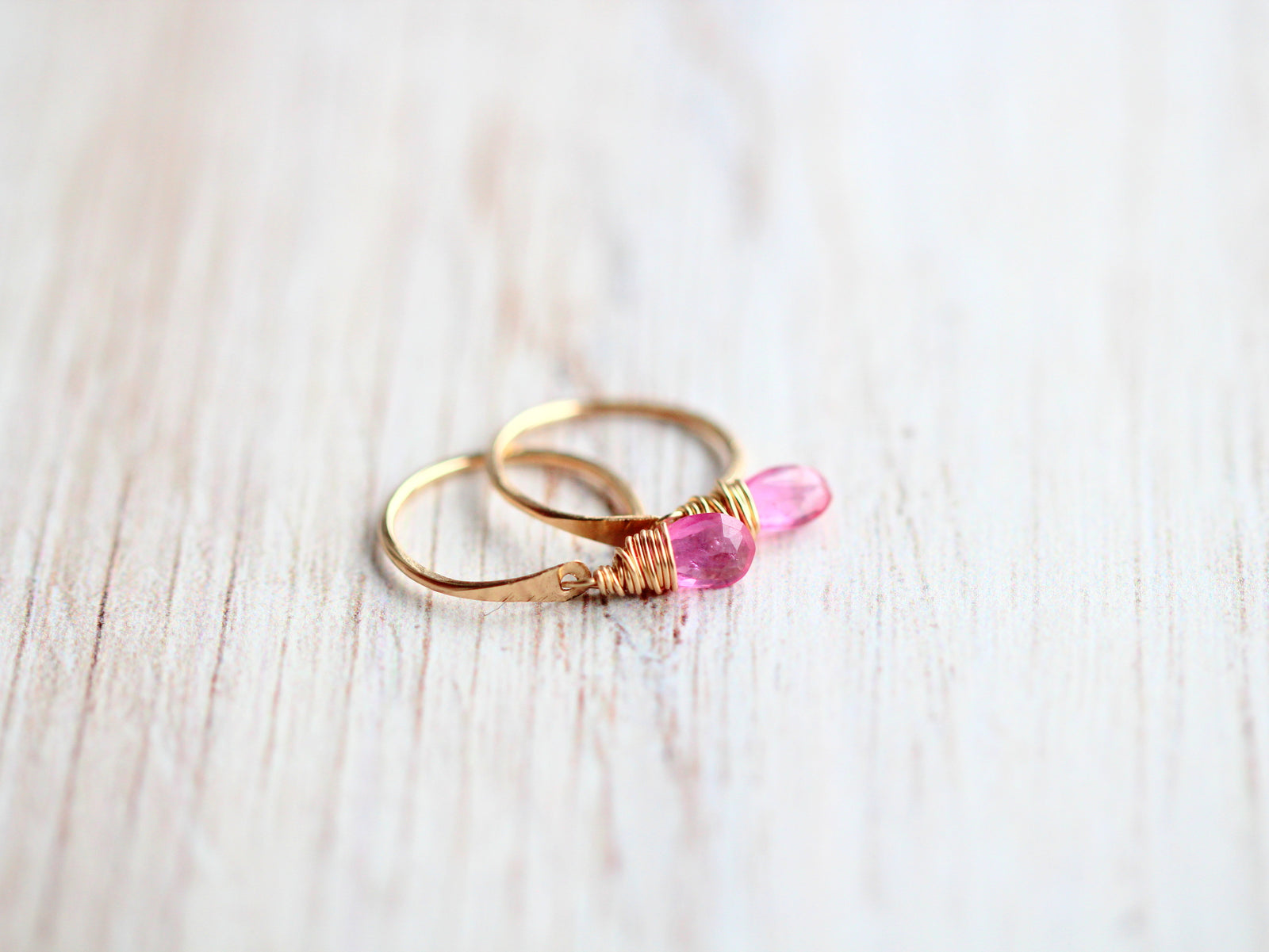 Pink Sapphire Dangle Hugs