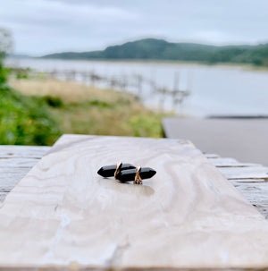 Crest Studs - Obsidian