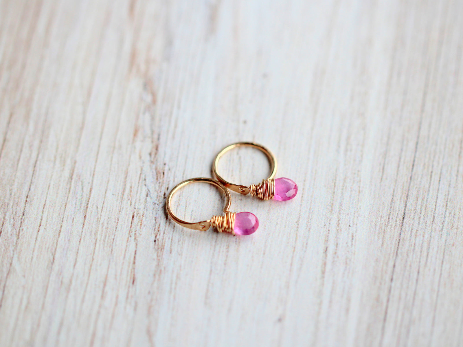 Pink Sapphire Dangle Hugs