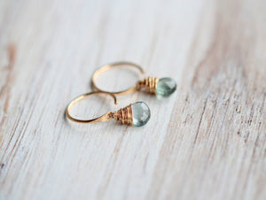 Moss Aquamarine Dangle Hugs