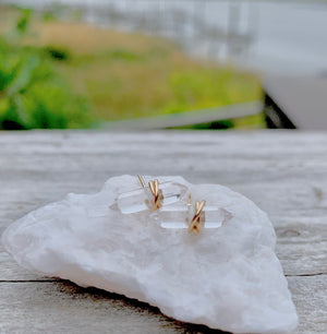 Crest Studs - Crystal Quartz