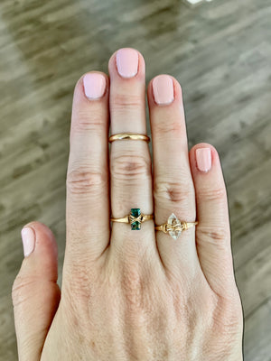 Baguette Gem Ring - Copper Turquoise