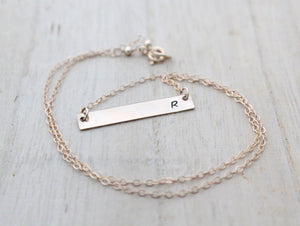 Gold Bar Necklace - Personalized