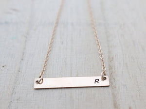 Gold Bar Necklace - Personalized