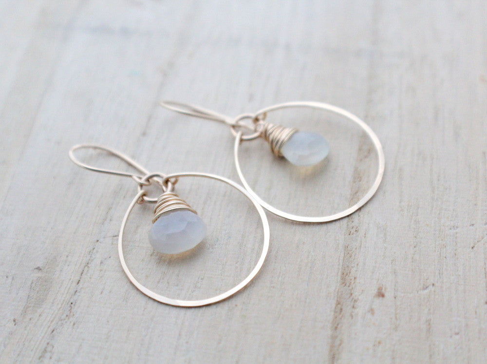 Moonstone Hoop Earrings