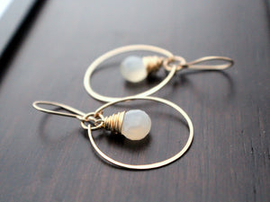 Moonstone Hoop Earrings