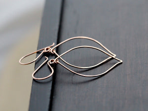 Rose Gold Leaf Hoops