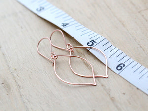 Rose Gold Leaf Hoops