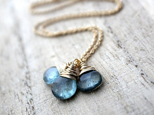 Moss Aquamarine Trio Necklace