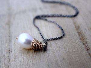 Pearl Mixed Metal Necklace